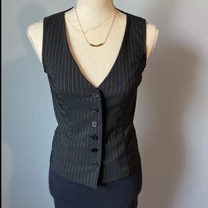 Charlotte Russe black pinstripe vest